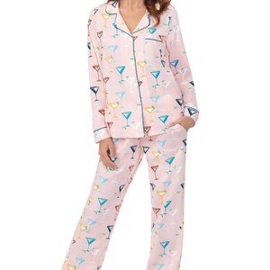 Bed Head Pink L/S Cotton Stretch Jersey "Make it a Double" PJ Set